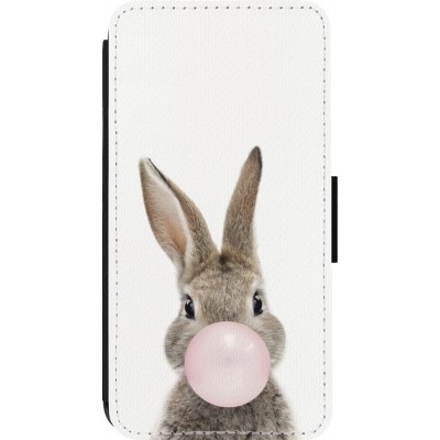 Coque iPhone 14 Pro - Wallet noir Easter 2023 bubble gum bunny