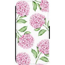 Coque iPhone 14 Pro - Wallet noir Easter 2024 pink flowers