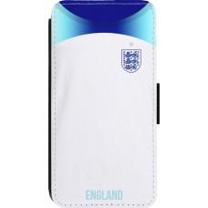 Coque iPhone 14 Pro - Wallet noir Maillot de football Angleterre 2022 personnalisable