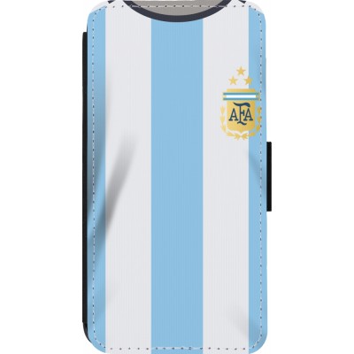 Coque iPhone 14 Pro - Wallet noir Maillot de football Argentine 2022 personnalisable