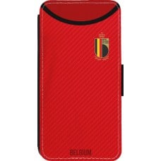 Coque iPhone 14 Pro - Wallet noir Maillot de football Belgique 2022 personnalisable