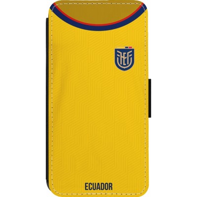 Coque iPhone 14 Pro - Wallet noir Maillot de football Equateur 2022