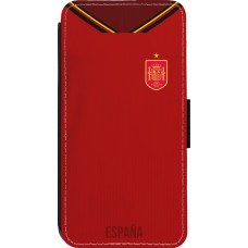 Coque iPhone 14 Pro - Wallet noir Maillot de football Espagne 2022 personnalisable