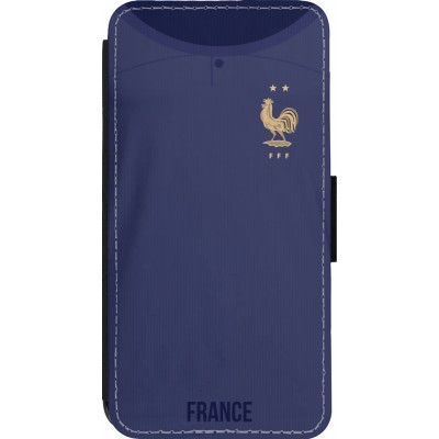 Coque iPhone 14 Pro - Wallet noir Maillot de football France 2022 personnalisable