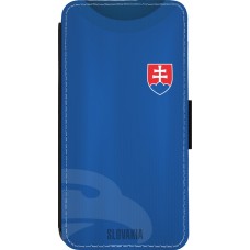 Coque iPhone 14 Pro - Wallet noir Maillot de football Slovaquie