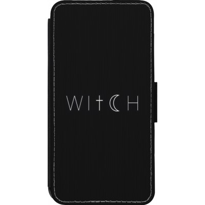 Coque iPhone 14 Pro - Wallet noir Halloween 22 witch word