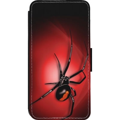 Coque iPhone 14 Pro - Wallet noir Halloween 2023 spider black widow