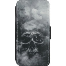 Coque iPhone 14 Pro - Wallet noir Halloween 2024 smoky skull