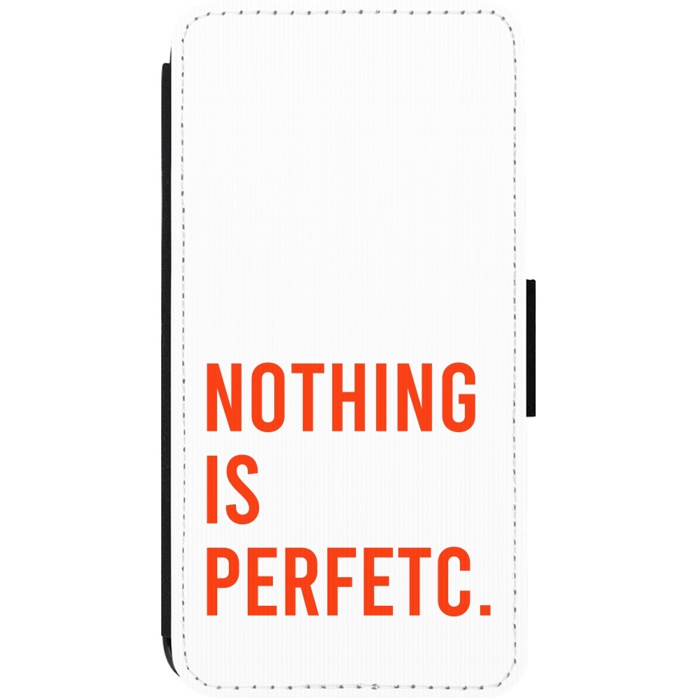 Coque iPhone 14 Pro - Wallet noir Nothing is Perfetc