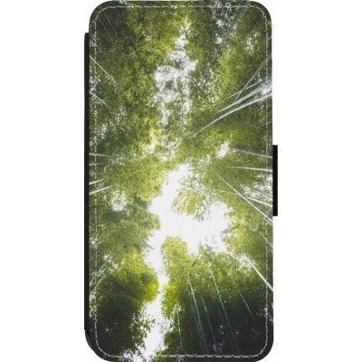 Coque iPhone 14 Pro - Wallet noir Spring 23 forest blue sky