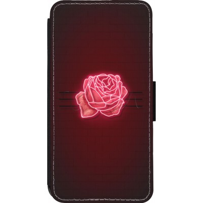 Coque iPhone 14 Pro - Wallet noir Spring 23 neon rose