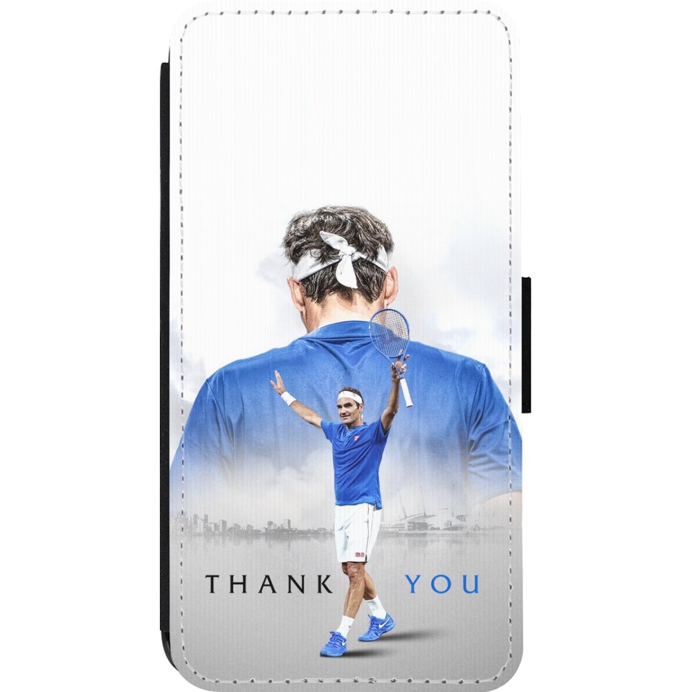 Coque iPhone 14 Pro - Wallet noir Thank you Roger