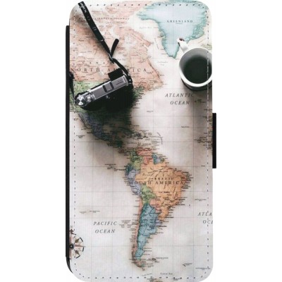 Coque iPhone 14 Pro - Wallet noir Travel 01