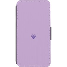 Coque iPhone 14 Pro - Wallet noir Valentine 2023 purpule single heart