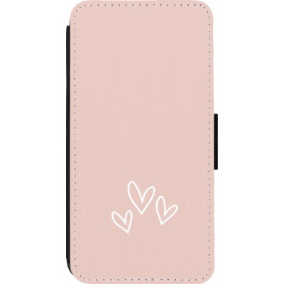 Coque iPhone 14 Pro - Wallet noir Valentine 2023 three minimalist hearts