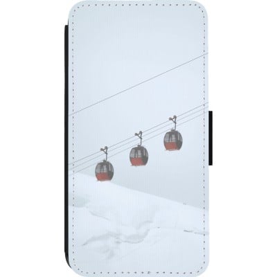 Coque iPhone 14 Pro - Wallet noir Winter 22 ski lift