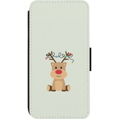 Coque iPhone 14 Pro - Wallet noir Christmas 22 baby reindeer