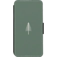 Coque iPhone 14 Pro - Wallet noir Christmas 22 minimalist tree