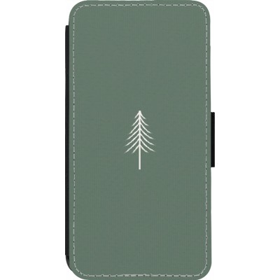 Coque iPhone 14 Pro - Wallet noir Christmas 22 minimalist tree