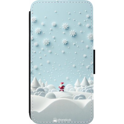 Coque iPhone 14 Pro - Wallet noir Noël 2023 Petit Père Flocon