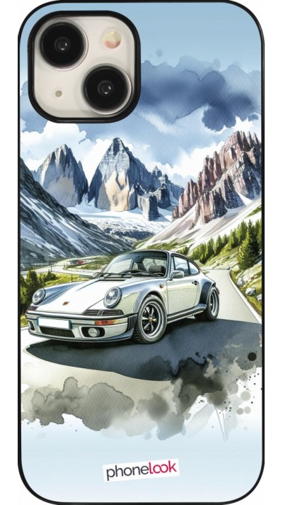 iPhone 15 Case Hülle - Porsche 911 Berg Aquarell