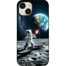 Coque iPhone 15 - Astro Suisse sur lune