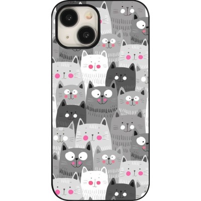 Coque iPhone 15 - Chats gris troupeau