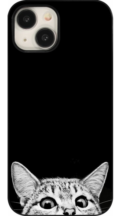 Coque iPhone 15 - Cat Looking Up Black