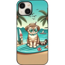 Coque iPhone 15 - Chat Surf Style