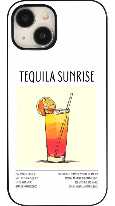 Coque iPhone 15 - Cocktail recette Tequila Sunrise