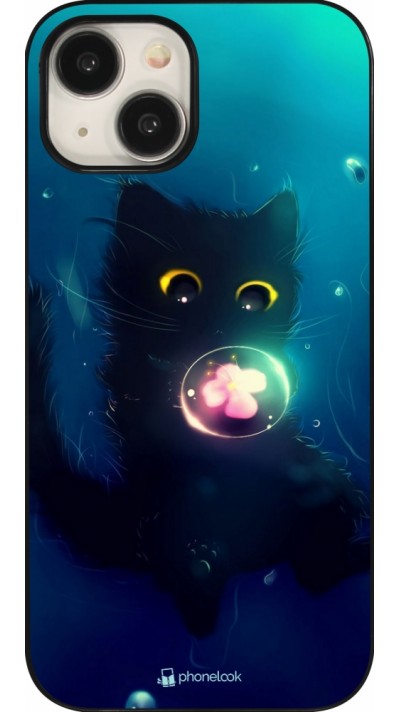 Coque iPhone 15 - Cute Cat Bubble