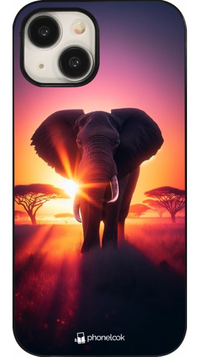 iPhone 15 Case Hülle - Elefant Sonnenaufgang Schönheit