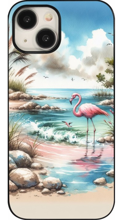 iPhone 15 Case Hülle - Flamingo Aquarell