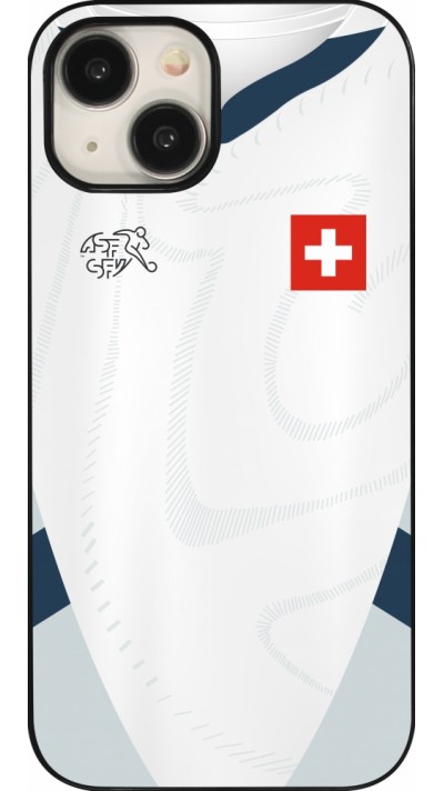 Coque iPhone 15 - Maillot de football Suisse Extérieur personnalisable