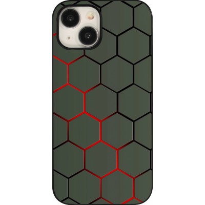 Coque iPhone 15 - Geometric Line red