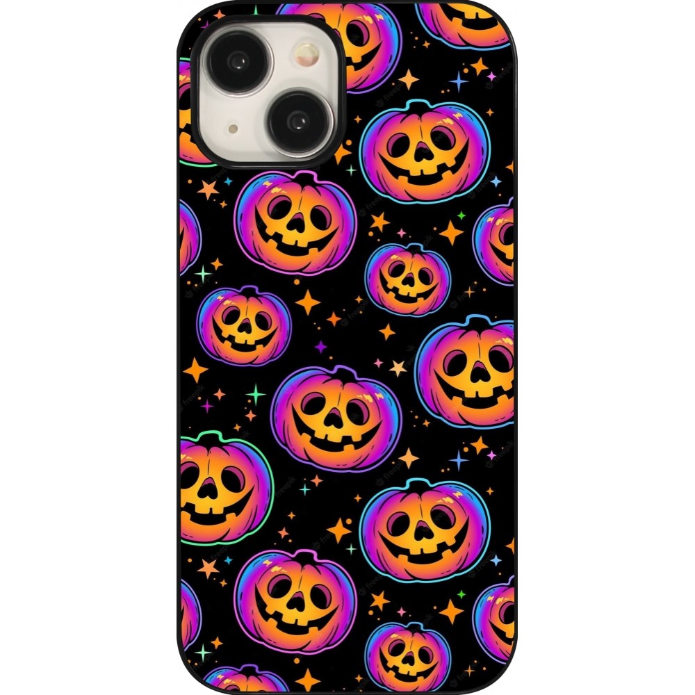 Coque iPhone 15 - Halloween 2024 rainbow pumpkins