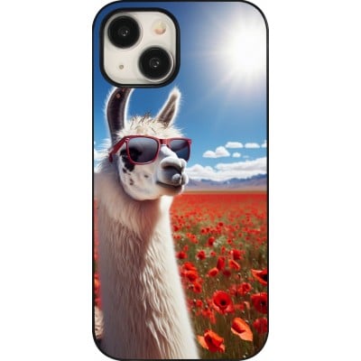 Coque iPhone 15 - Lama Chic en Coquelicot