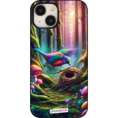 Coque iPhone 15 - Oiseau Nid Forêt