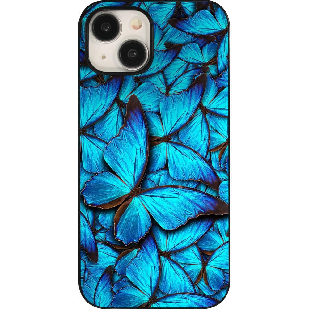 Coque iPhone 15 - Papillon bleu