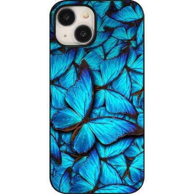 Coque iPhone 15 - Papillon bleu