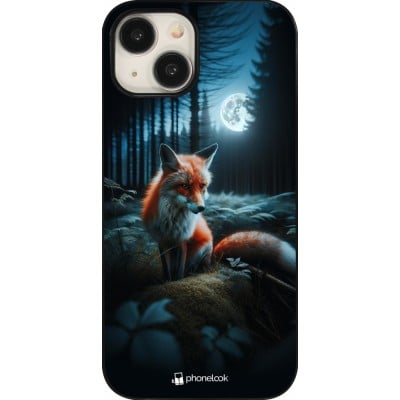 Coque iPhone 15 - Renard lune forêt