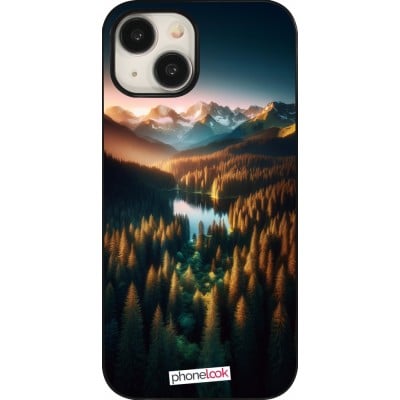 Coque iPhone 15 - Sunset Forest Lake