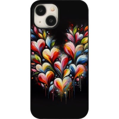 Coque iPhone 15 - Valentine 2024 Coeur Noir Abstrait