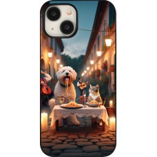 Coque iPhone 15 - Valentine 2024 Dog & Cat Candlelight