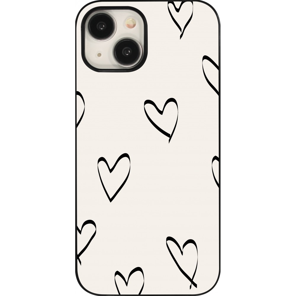 Coque iPhone 15 - Valentine 2023 minimalist hearts