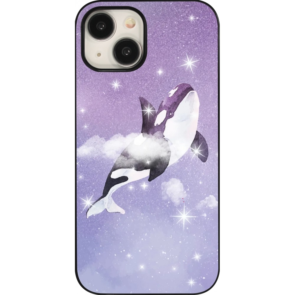 Coque iPhone 15 - Whale in sparking stars