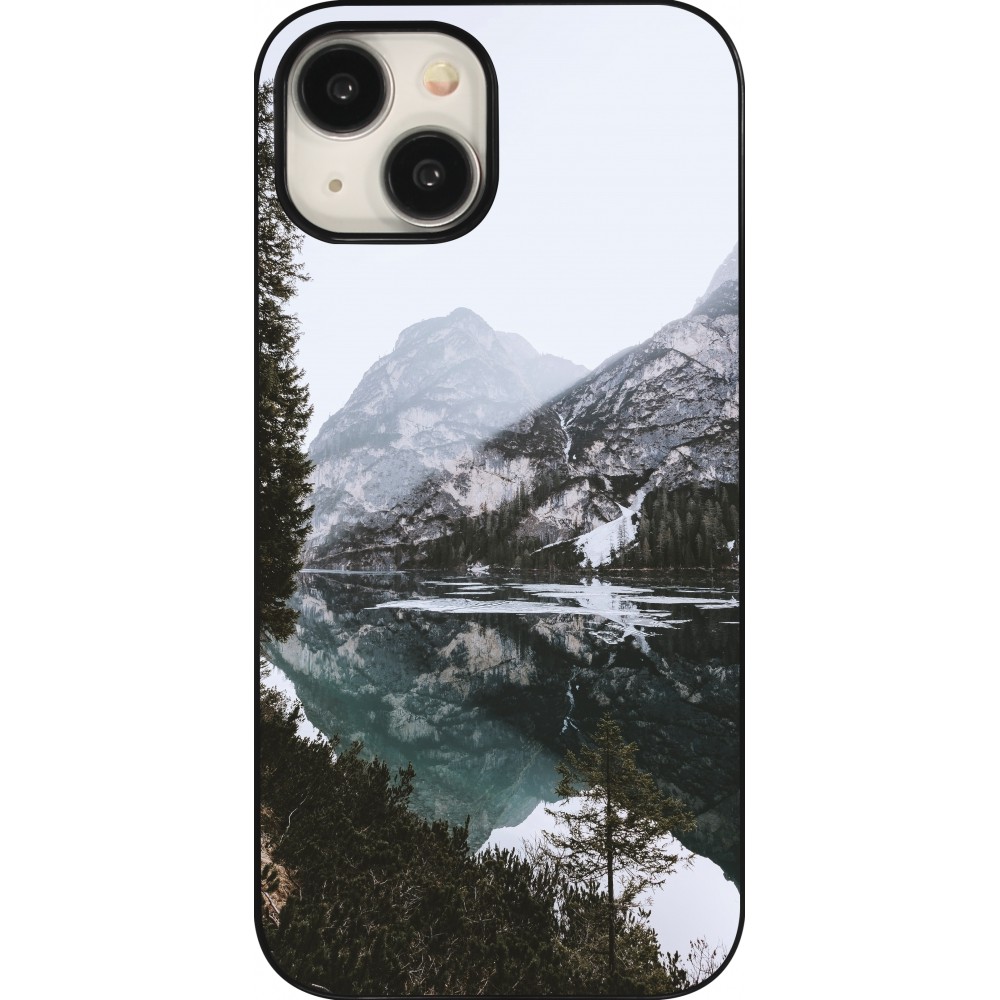 Coque iPhone 15 - Winter 22 snowy mountain and lake