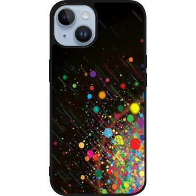 Coque iPhone 15 - Silicone rigide noir Abstract Bubble Lines