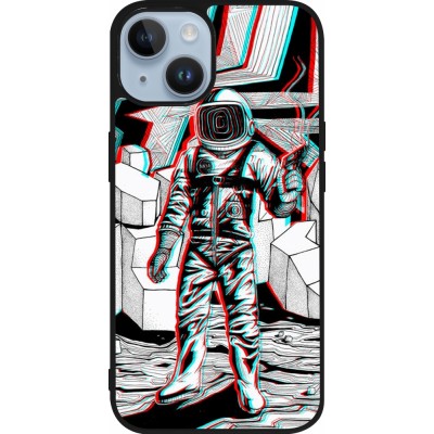 Coque iPhone 15 - Silicone rigide noir Anaglyph Astronaut