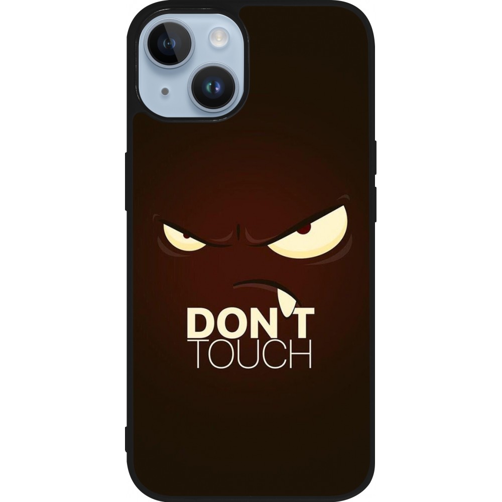 Coque iPhone 15 - Silicone rigide noir Angry Dont Touch